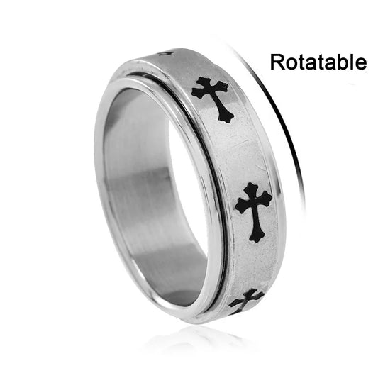 Anxiety Spinning Cross Ring